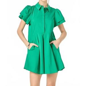 knee length dresses for ladies Don't Try Me Lace Up Mini Dress Denim